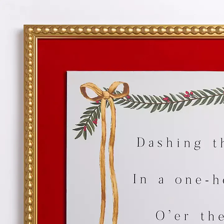 Dashing Through the Snow Velvet Framed Art Print