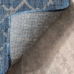 Davon Blue Moroccan Trellis Outdoor Rug, 5x8