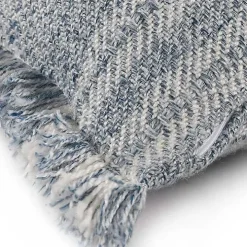 Denim Contemporary Stripe Outdoor Throw Pillow