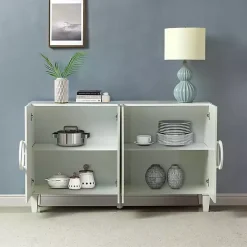 Dietrich White Wood 4-Door Sideboard