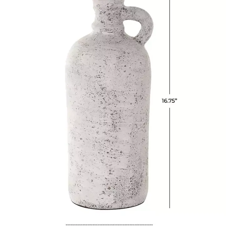 Distressed Cream Terracotta Jug Vase