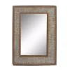 Distressed Gray Wood Rectangular Wall Mirror