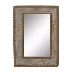 Distressed Gray Wood Rectangular Wall Mirror