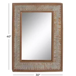 Distressed Gray Wood Rectangular Wall Mirror