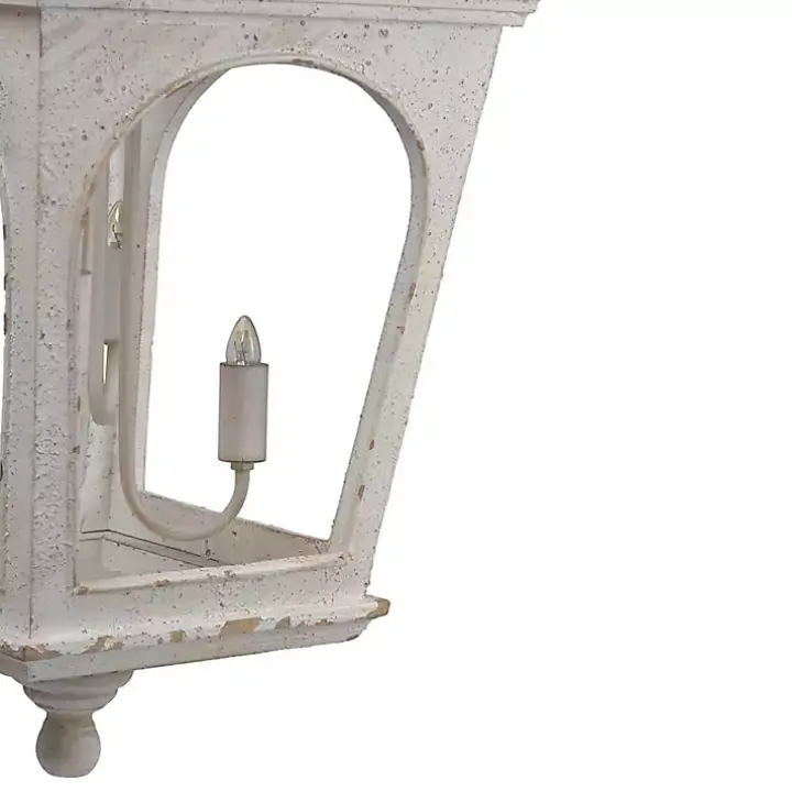 Distressed White Carriage Pendant Light