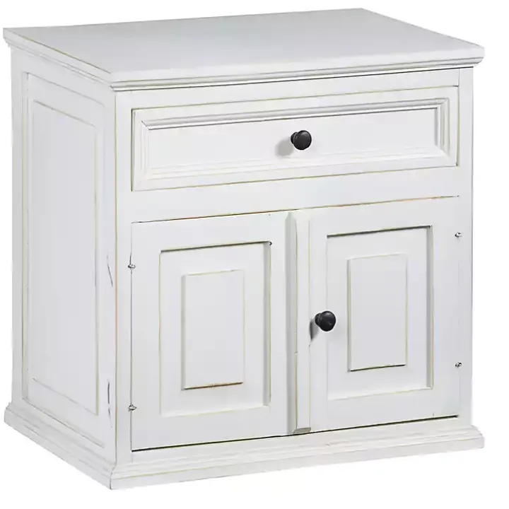 Distressed White Nightstand