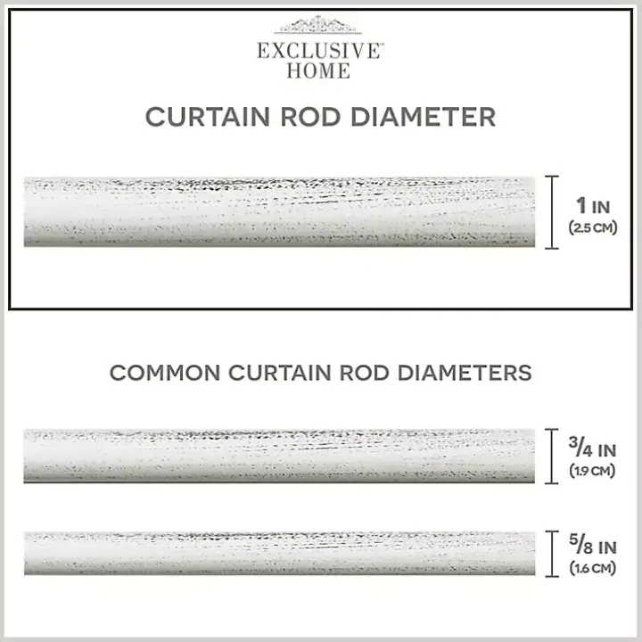 Distressed White Open Sphere Curtain Rod, 120 in.