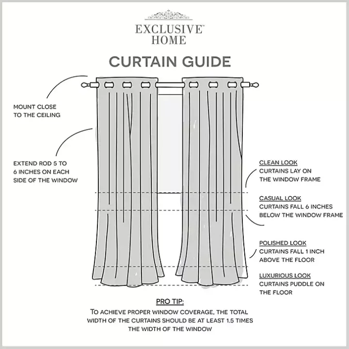 Dove Gray Floral 2-pc. Curtain Panel Set, 96 in.