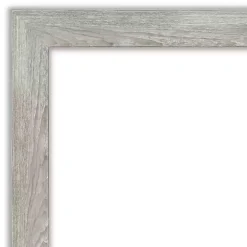 Dove Gray Scoop Frame Beveled Mirror, 42x30 in.