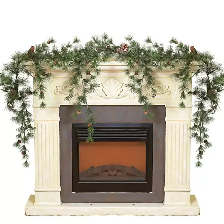 Drooping Snowy Ming Pine Christmas Garland