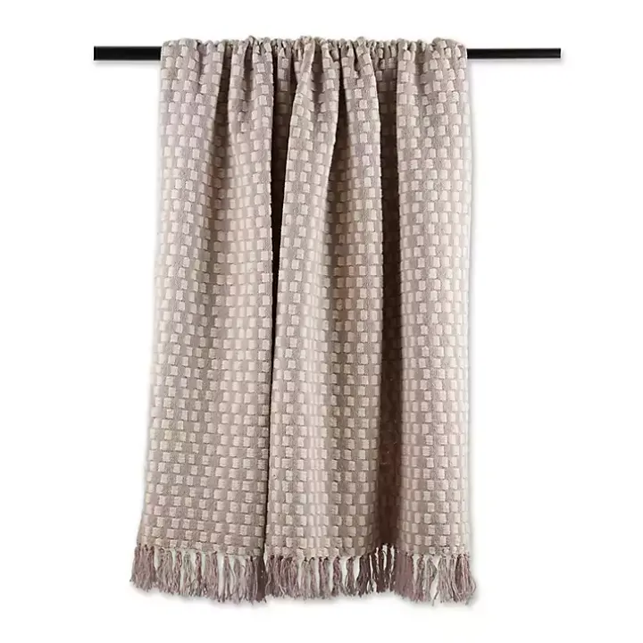 Dusty Lilac Urban Check Throw