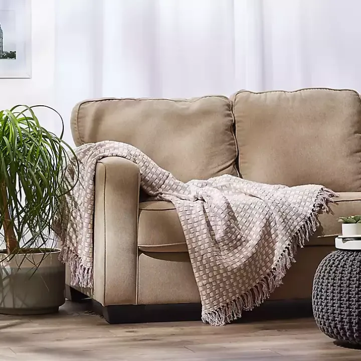 Dusty Lilac Urban Check Throw