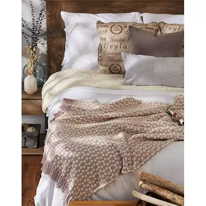 Dusty Lilac Urban Check Throw