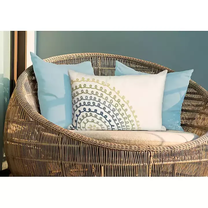 Earthy Ivory Lamontage Swirl Outdoor Lumbar Pillow