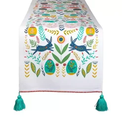 Easter Garden Folk Table Runner, 72 in.