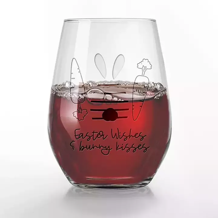 Easter Wishes Engraved 2-pc. Wine Glass Set