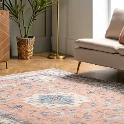 Eleanor Medallion Washable Area Rug, 4x6