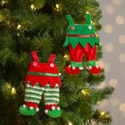 Elf Outfit Christmas Ornaments, Set of 2