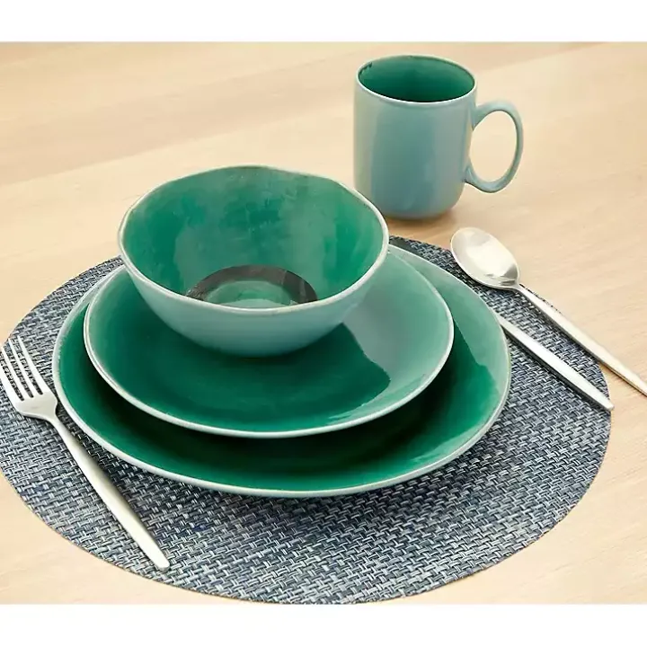 Emerald Crackle Glazed 16-pc. Dinnerware Set