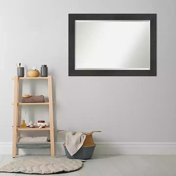 Espresso Plank Beveled Mirror