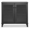Espresso Shutter Door Wooden Cabinet