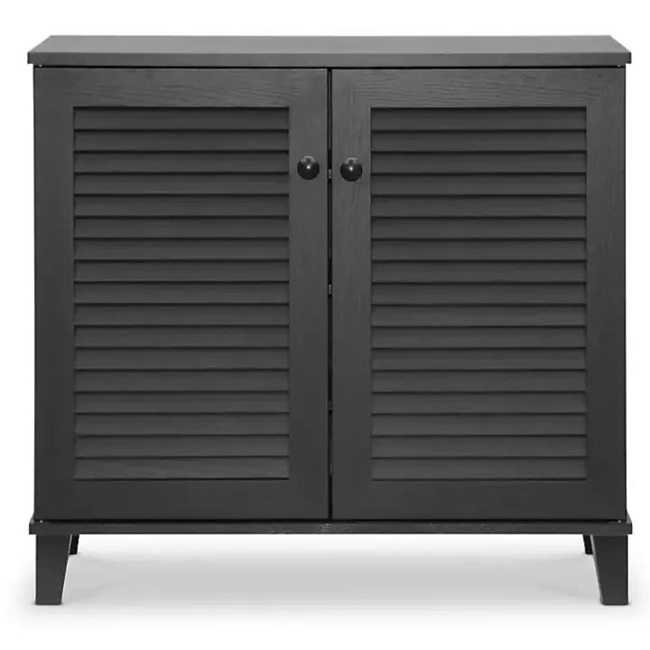 Espresso Shutter Door Wooden Cabinet