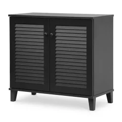 Espresso Shutter Door Wooden Cabinet