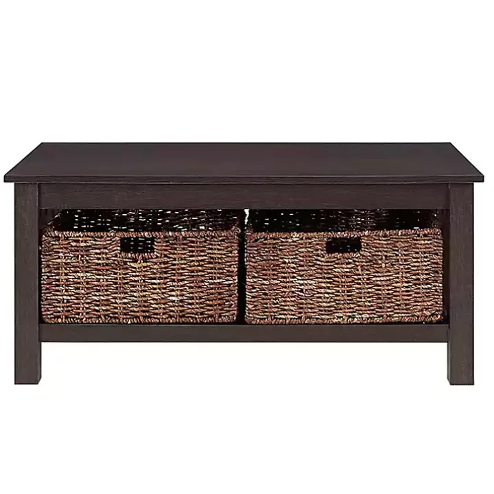 Espresso Traditional Wooden Basket Coffee Table