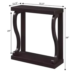 Espresso Wood Curved Sides Console Table
