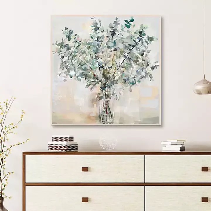 Essential Greens I Framed Canvas Print, 35x35 in.