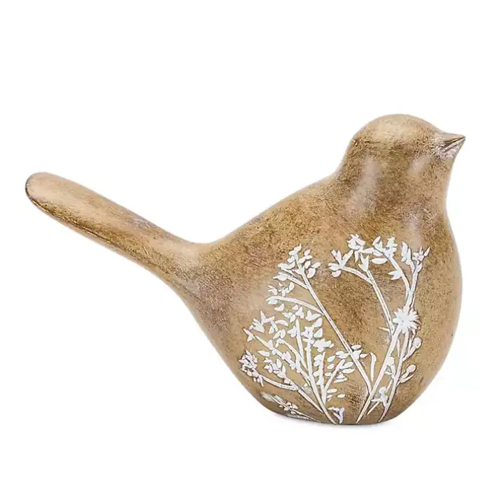 Etched Floral Bird Figurines, Set of 4