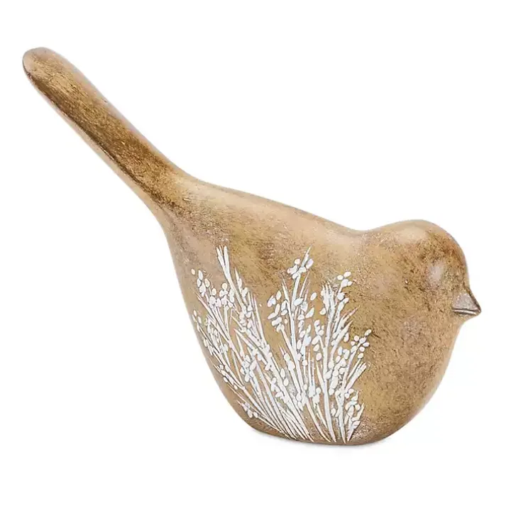Etched Floral Bird Figurines, Set of 4