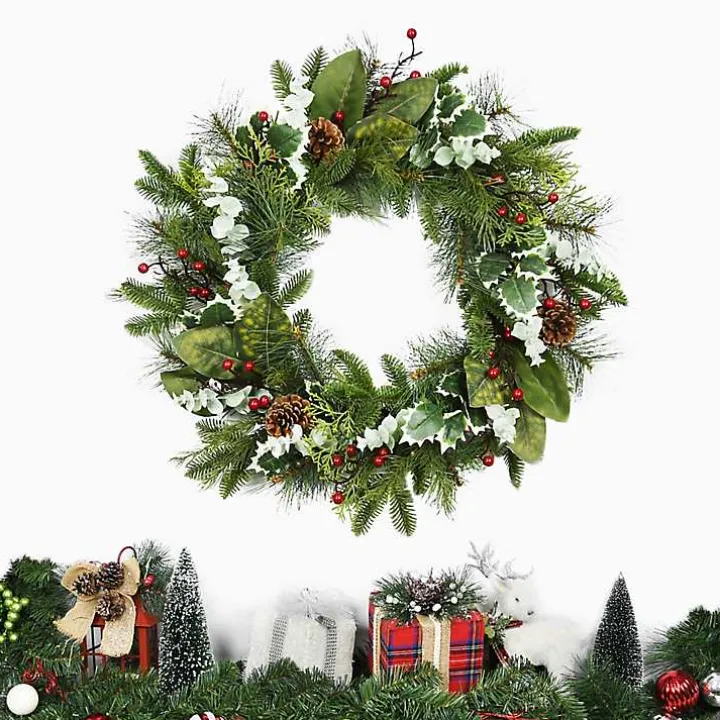 Evergreens and Eucalyptus Berry Wreath