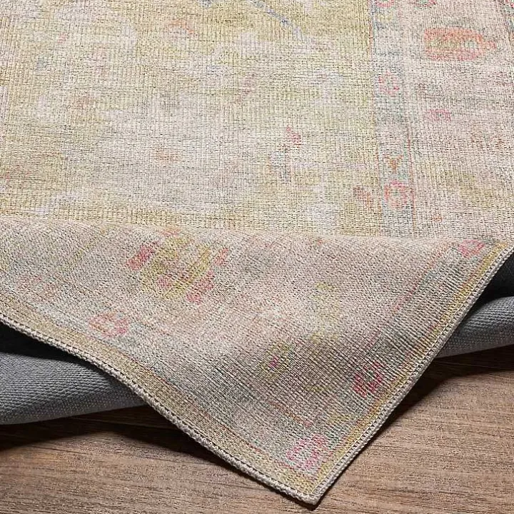Faded Botanical Washable Area Rug, 5x7