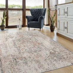 Faded Turkish Indoor/Outdoor Area Rug, 7x9