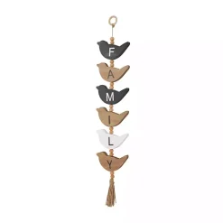 Family Bird Shaped Wood Wall Sign
