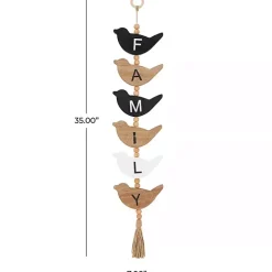 Family Bird Shaped Wood Wall Sign