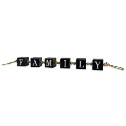Family Wood Beaded Word Block