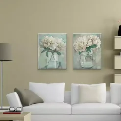 Farmhouse Peonies Canvas Art Prints, Set of 2