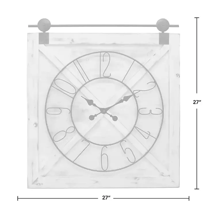 Farmstead Wooden Barn Door Clock