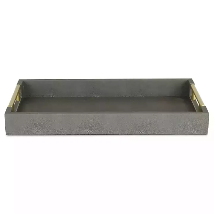 Faux Leather Gray Tray