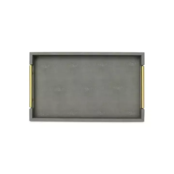 Faux Leather Gray Tray