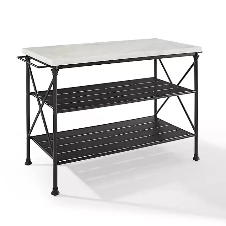 Faux Marble Top 3-Tier Melody Kitchen Island