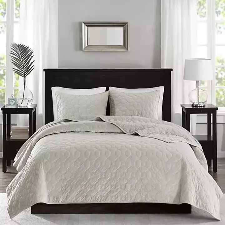 Faux Velvet California King 3-pc. Coverlet Set