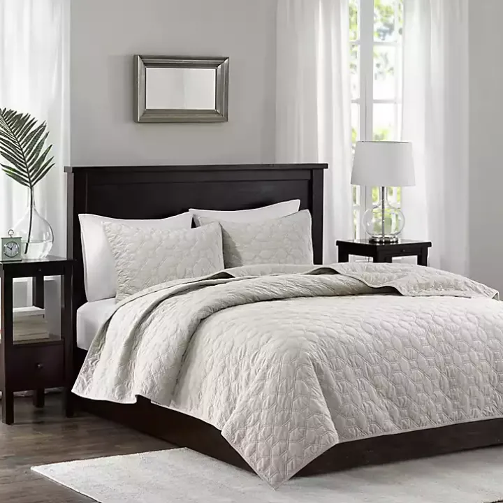 Faux Velvet California King 3-pc. Coverlet Set