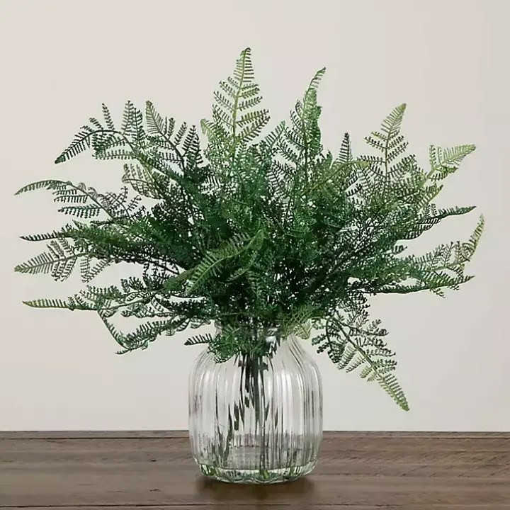 Fern Arrangement in Textured Glass Vase