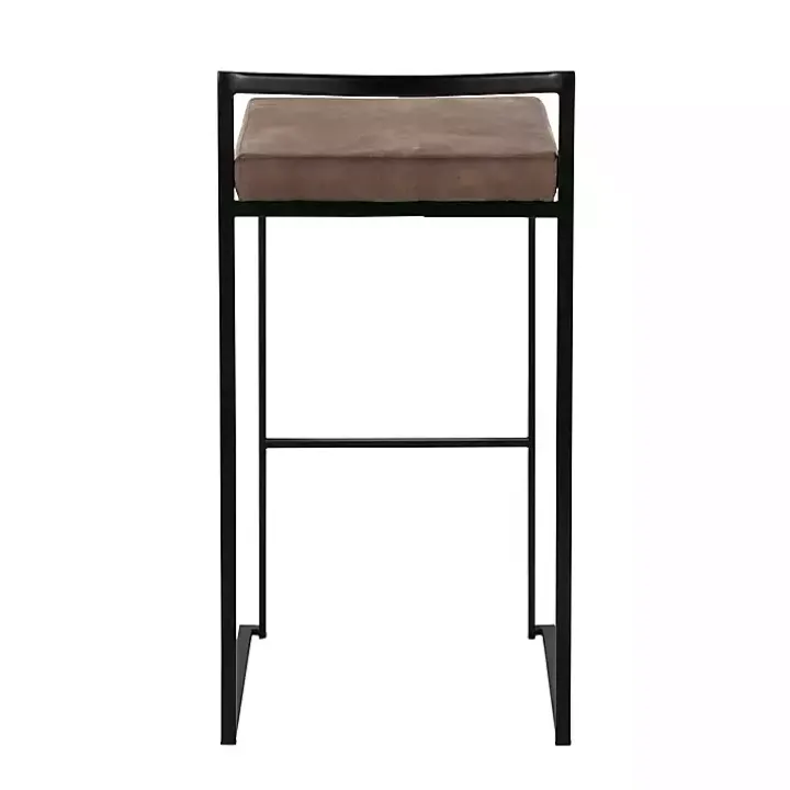 Fiji Brown Stackable Bar Stools, Set of 2