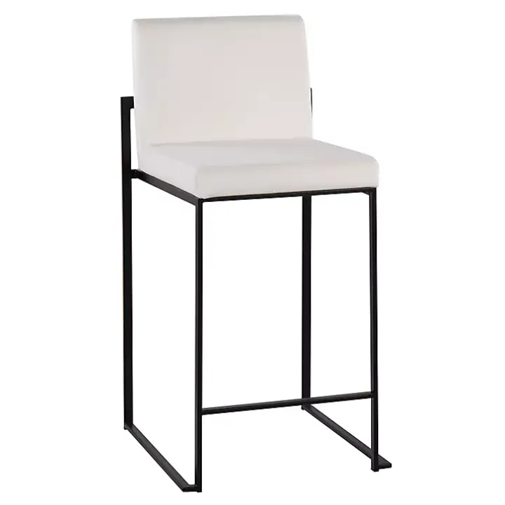 Fiji White Velvet Counter Stools, Set of 3