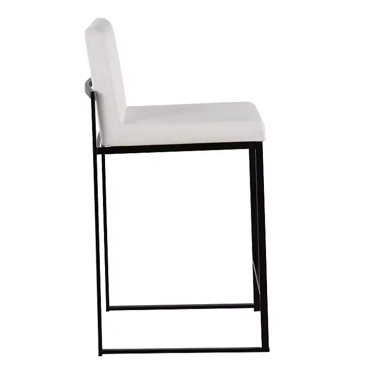 Fiji White Velvet Counter Stools, Set of 3