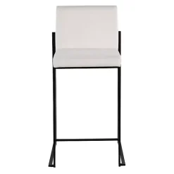 Fiji White Velvet Counter Stools, Set of 3